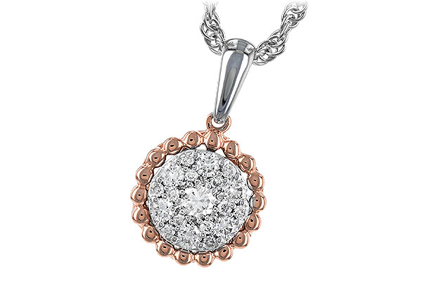 A236-29507: NECKLACE .33 TW (ROSE & WHITE GOLD)