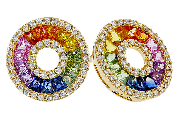 A320-84943: EARRINGS 2.10 MULTI-COLOR SAPP 2.37 TGW