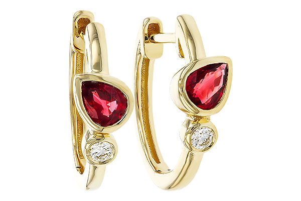 A320-86816: EARRINGS .48 RUBY .54 TGW
