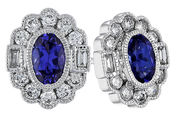 H320-83152: EARRINGS .93 TW TANZANITE 1.40 TGW