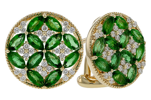 L320-84924: EARRINGS 1.66 TW EMERALD 1.96 TGW